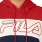 Moletom com capuz feminino Fila Timeless Logo Colorblocked vermelho tamanho 1X
