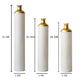 3-Piece Modern Metal Vase Set - White & Gold