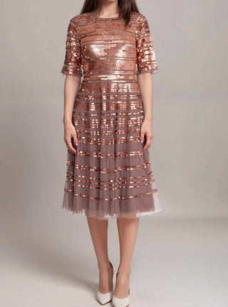 Johnny Was - Vestido de malha com lantejoulas e contas