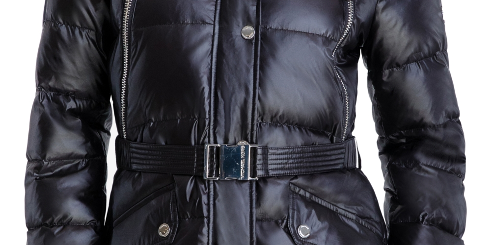 Casaco acolchoado com capuz e acabamento em pele sintética Michael Kors feminino, preto, tamanho grande