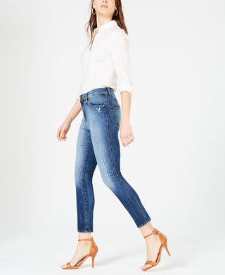 Calça jeans feminina Kut from the Kloth Meghan de cintura alta, tamanho cigarro, azul, tamanho 8