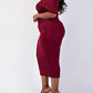 The Curve La - Plus Size Ribbed Knit Off Shoulder Knit Midi Dress