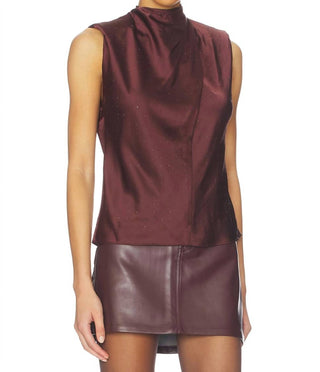 Astr - Inaya Satin Rhinestone Embellished Top