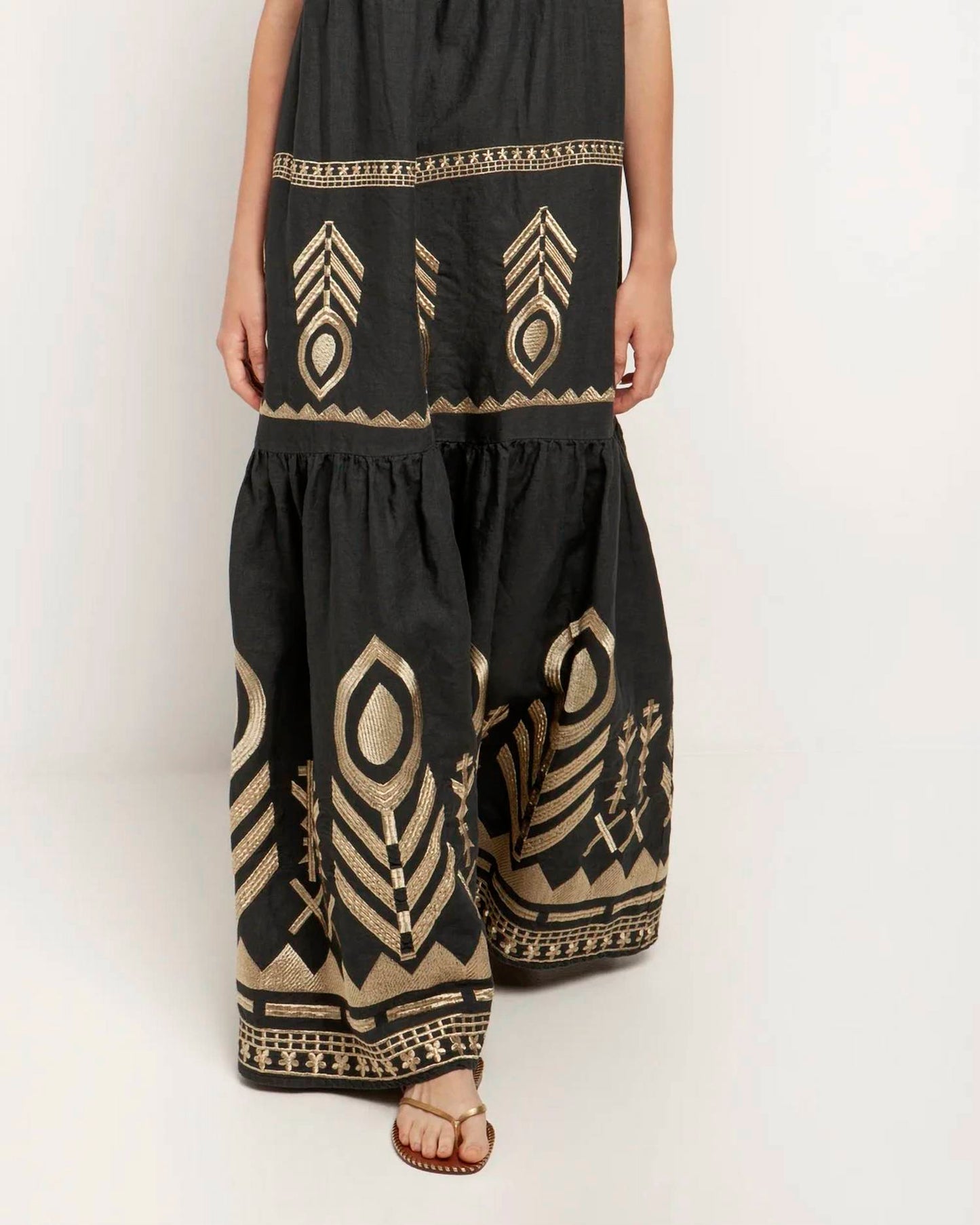 Greek Archaic Kori - Neva Feather Sleevless Maxi Dress