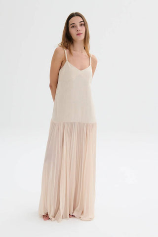 Nelblu - Vestido longo com alças em linho Brisa