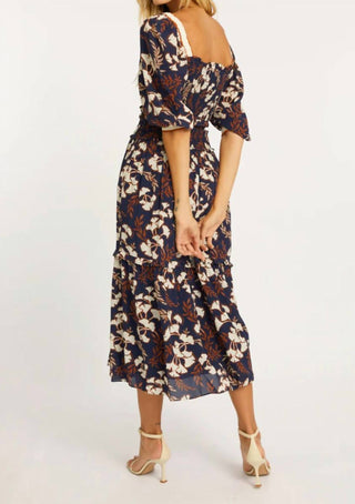 Caballero - Oceane Puff Sleeves Midi Dress