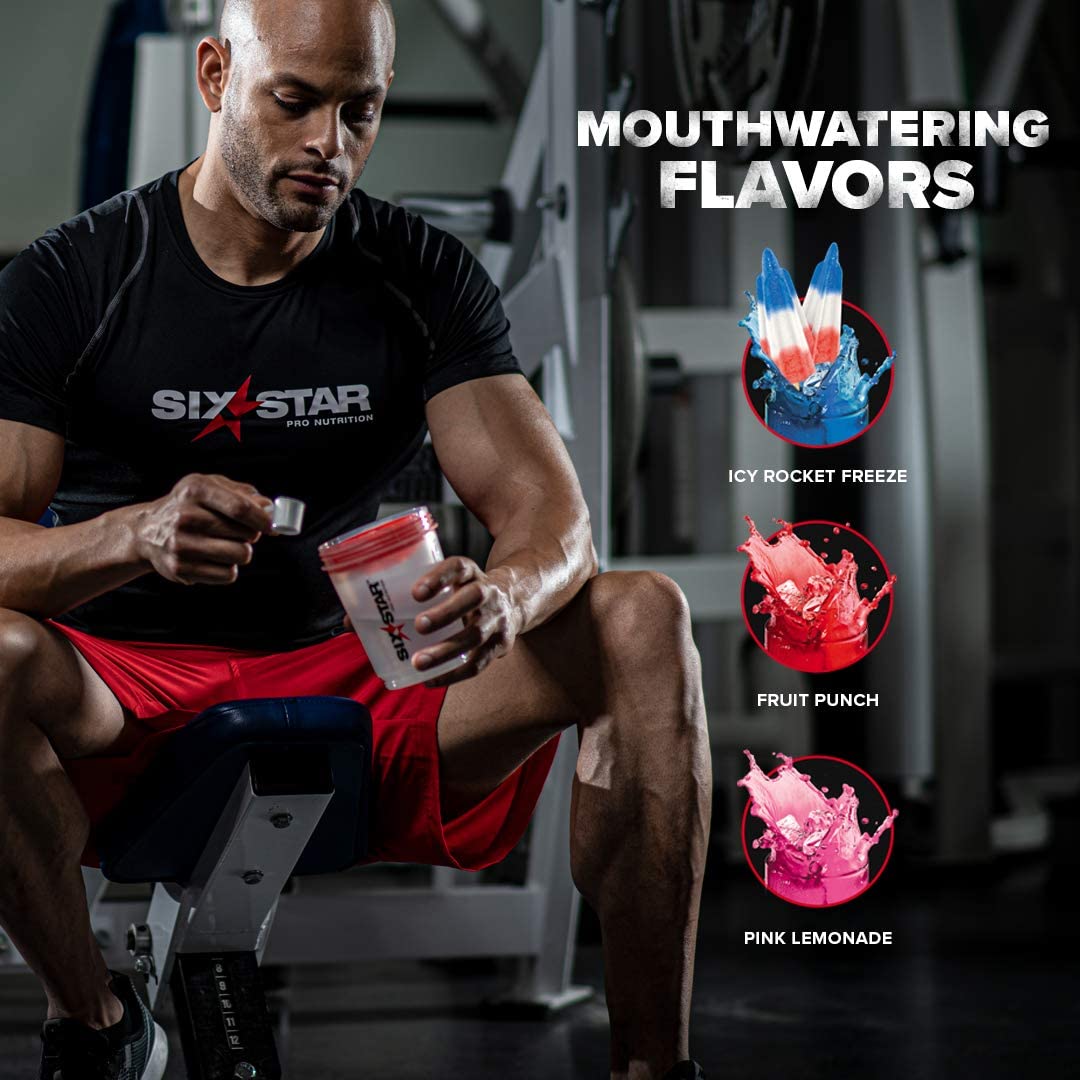 Mistura para bebida em pó pré-treino Six Star, nutrição esportiva, ponche de frutas (30 porções)