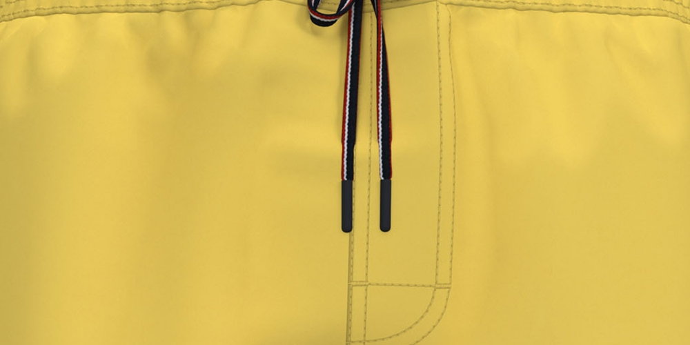Calção de banho Tommy Hilfiger masculino liso amarelo tamanho médio