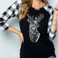 Acting Pro - Contrast Long Sleeve Deer Patch Top