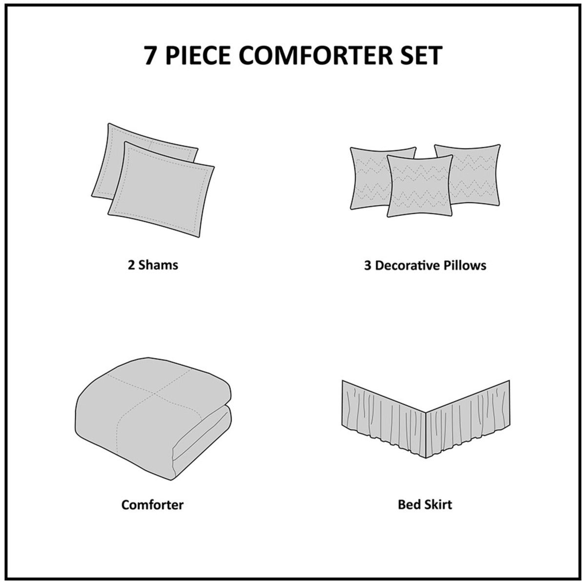 7 PC Pieced Faux Suede Comforter Set Natural Cal King