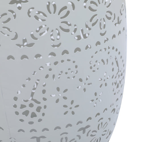 Solar Side Table with Built-in Solar Battery (White)