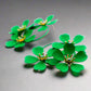 Brincos Green Blooms – Brincos luxuosos com estampa floral verde