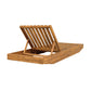 Acacia Wood Chaise Lounge with Cushion - Teak Finish