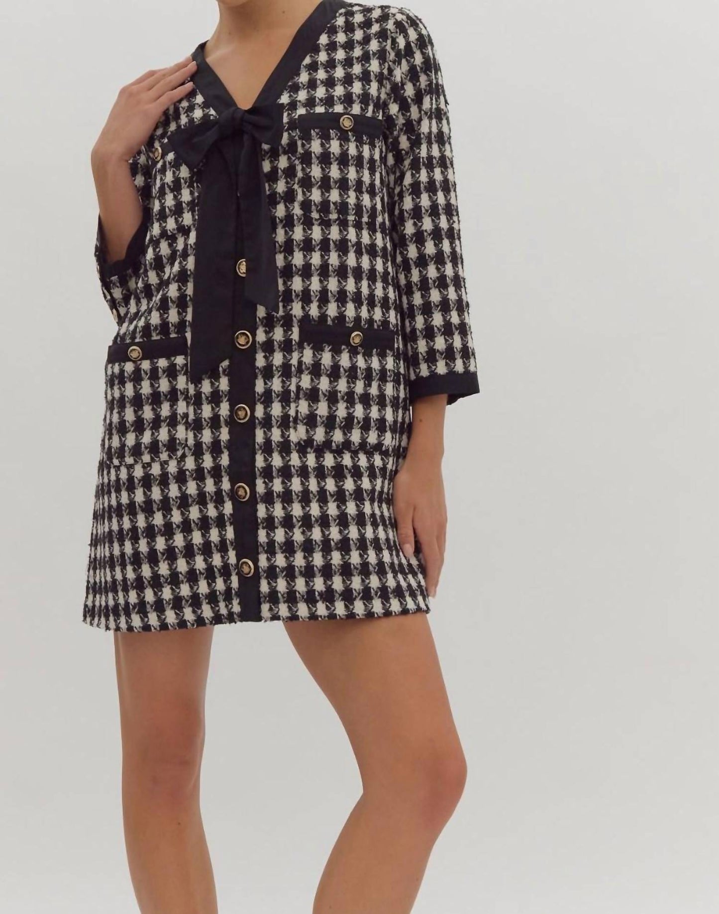 Entro - Audrey V-neck Button Up Dress