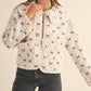 Mable - Bow Embroidered Quilted Sherpa Jacket