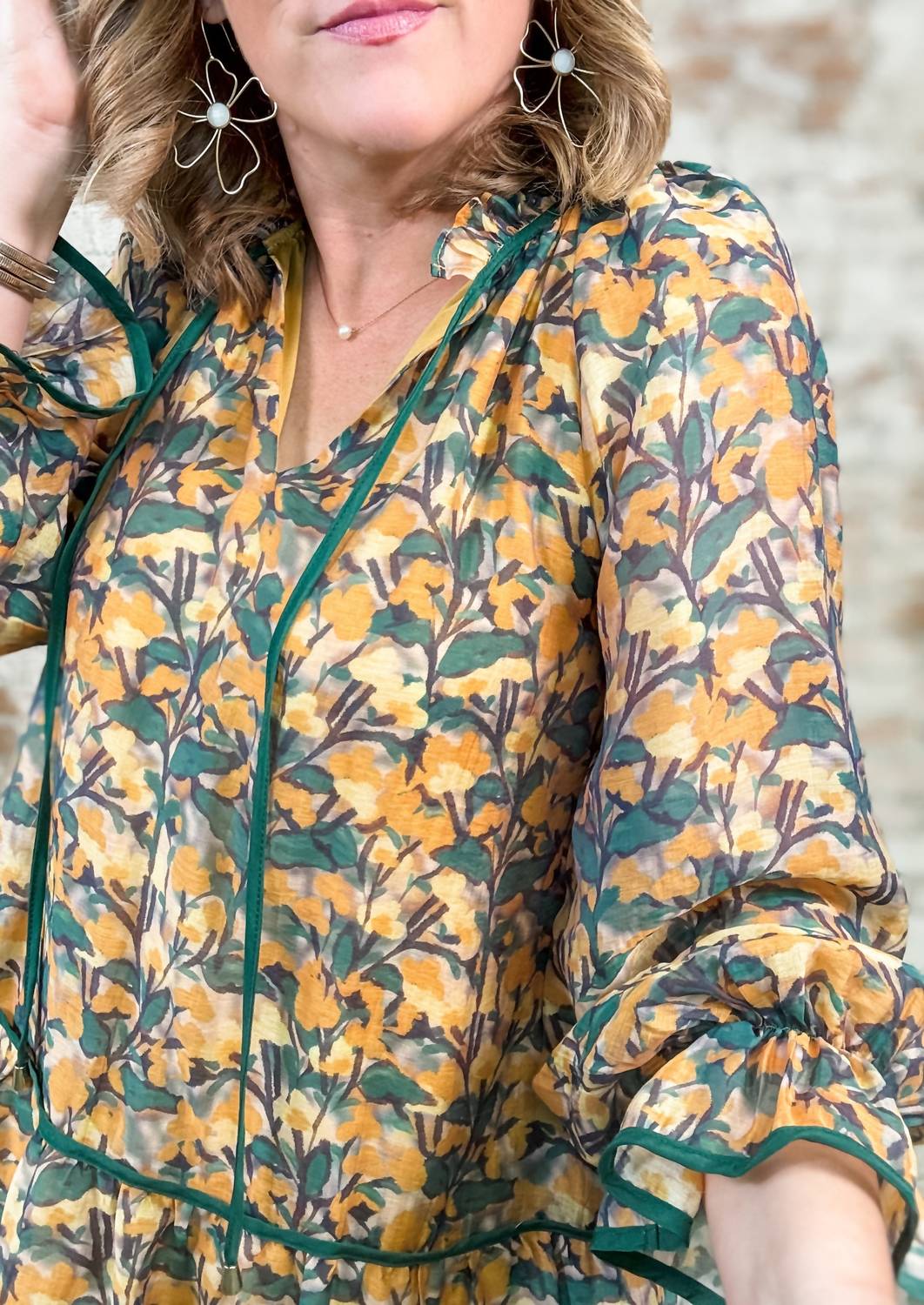Entro - Floral Print Tiered Dress