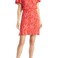 & Other Stories Floral Batwing Sleeve Dress in Red/White Aop, Size 6