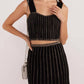 Minkpink - Celia Lurex Stripe Crop Top and skirt Set