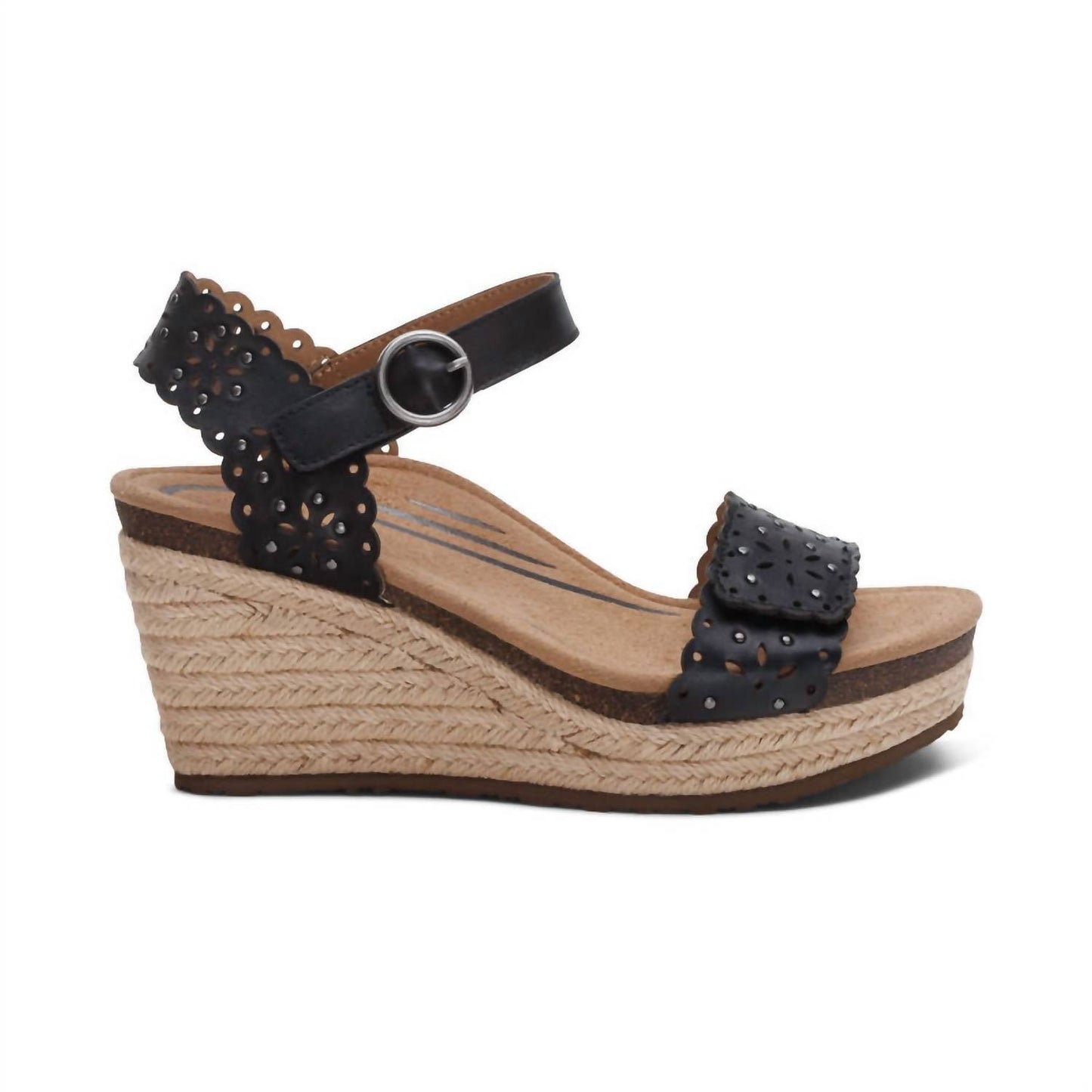 Aetrex - Women's Sydney Quarter Strap Espadrille Wedge