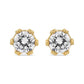 14K Yellow Gold 2.0 Cttw Round Diamond Crown Stud Earrings (I-J Color, I1-I2 Clarity)