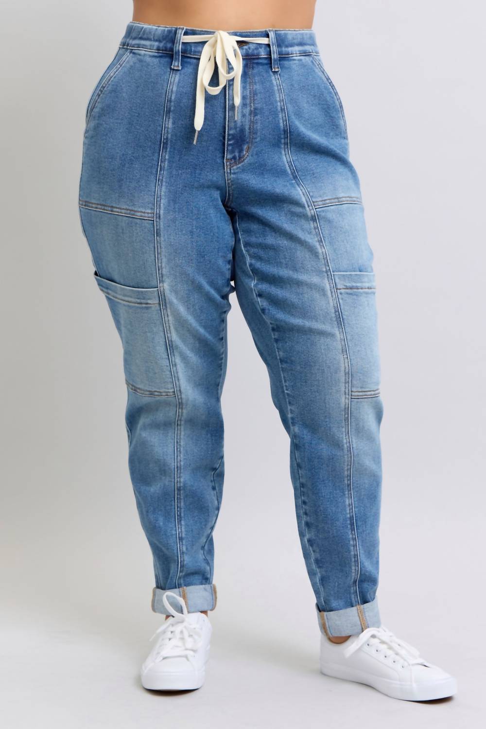 Judy Blue - High Rise Cuffed Cargo Denim Jogger