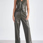 Elan - FAUX LEATHER CARGO PANTS