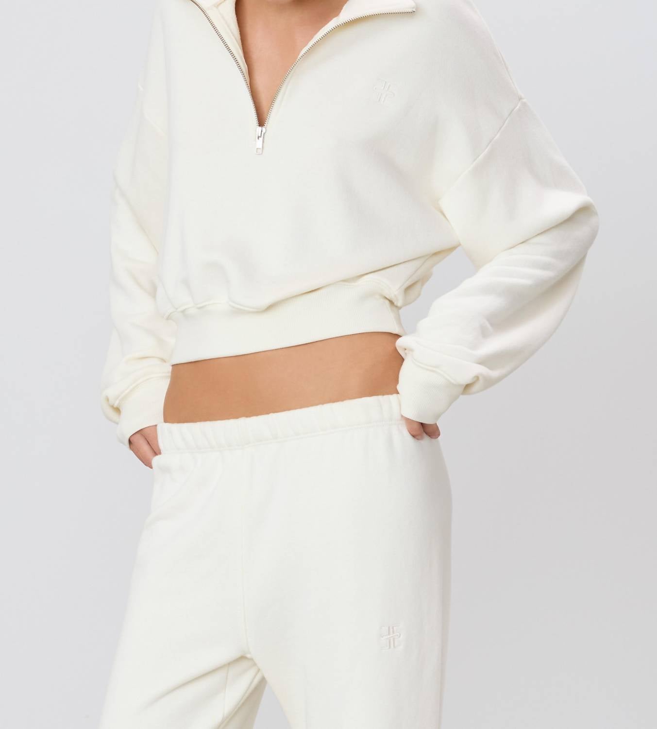 Eterne - Cropped Half-zip Sweatshirt