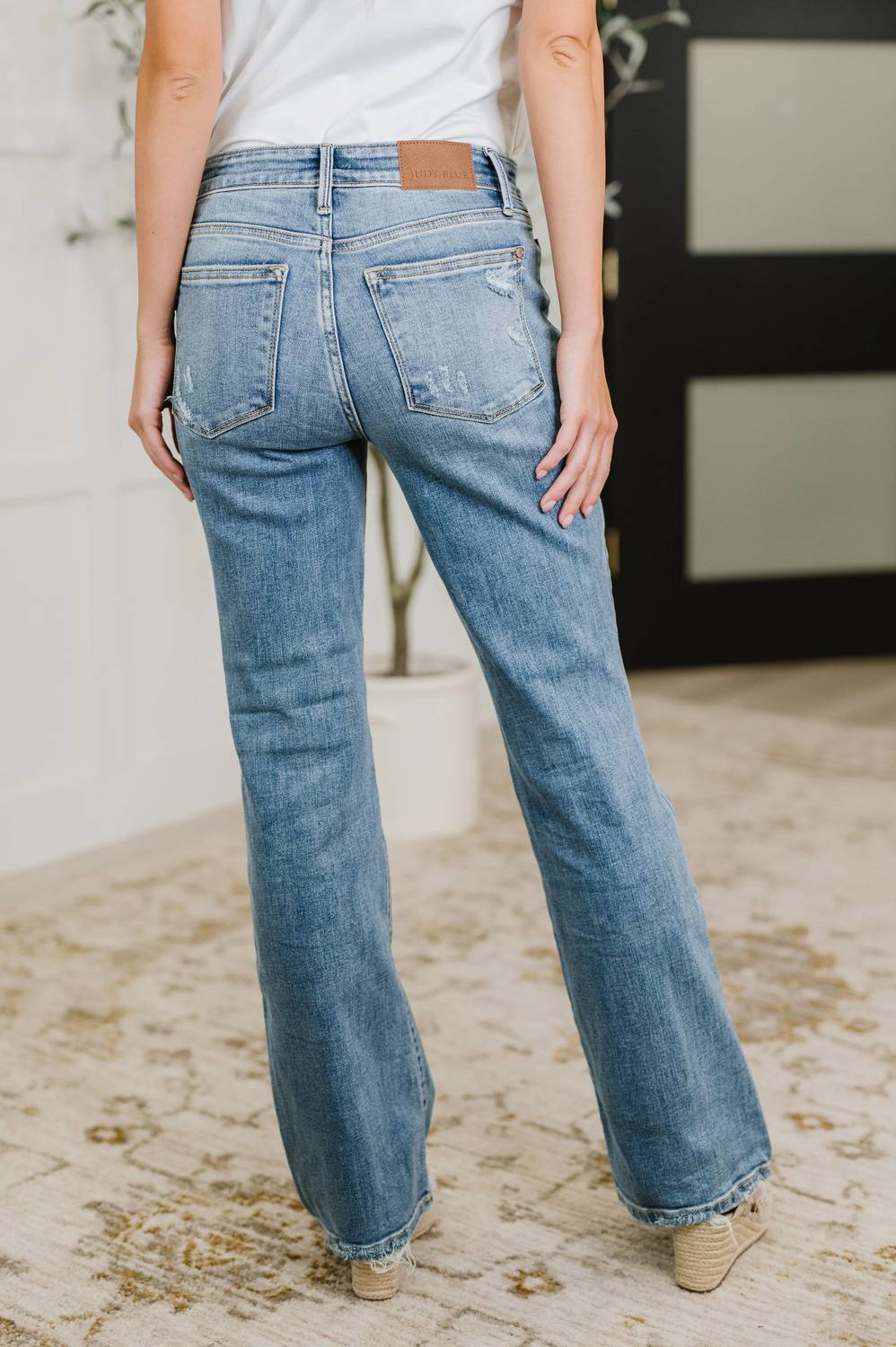 Judy Blue - Mid Rise Destroy Hem Bootcut Jeans