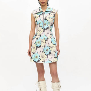 Ganni - Vestido curto de algodão floral