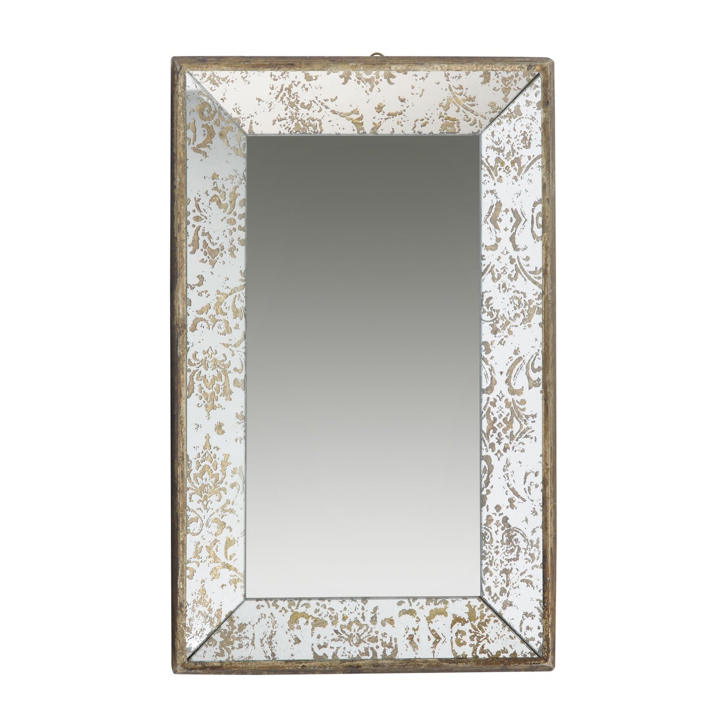 Antique Rectangle Mirror with Floral Accents