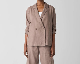 Eileen Fisher - Double Breasted Linen Jacket