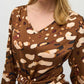 Joseph Ribkoff - Satin Animal Print Belted Top