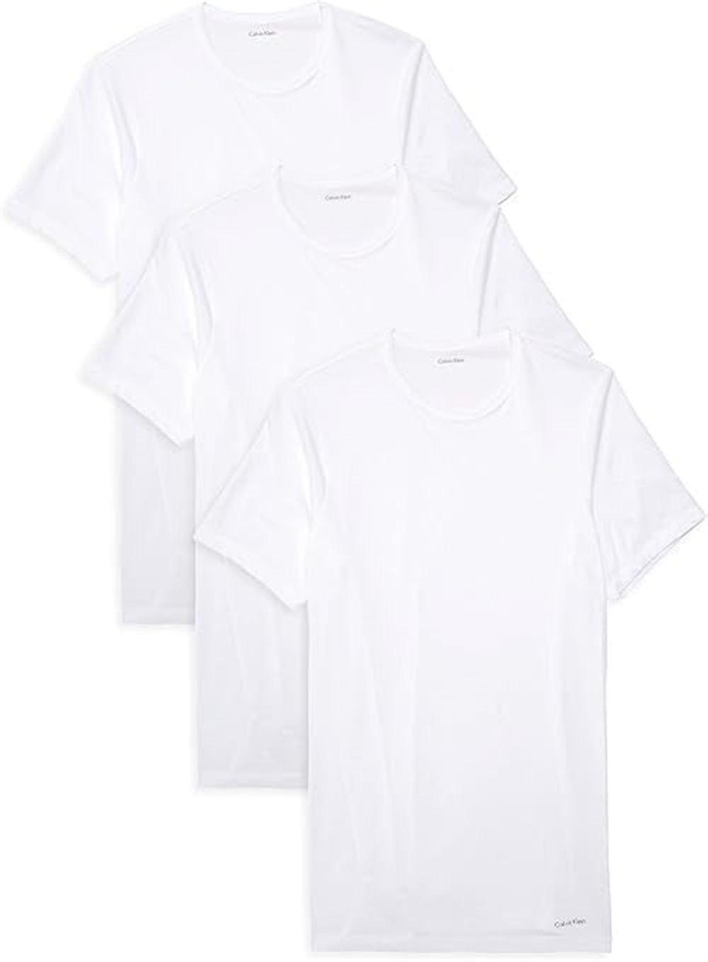 Calvin Klein Camiseta Masculina Branca - Pacote com 3 unidades - Tamanho Grande