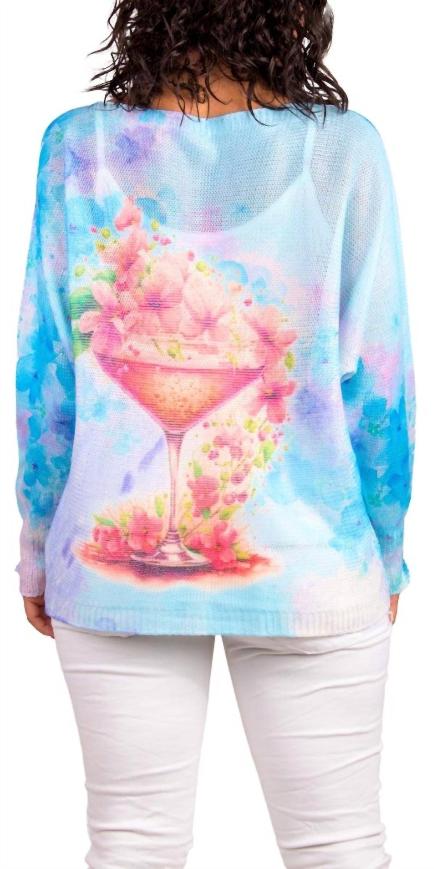 Gigi Moda - Daria Batwing Sweater With Martini Print