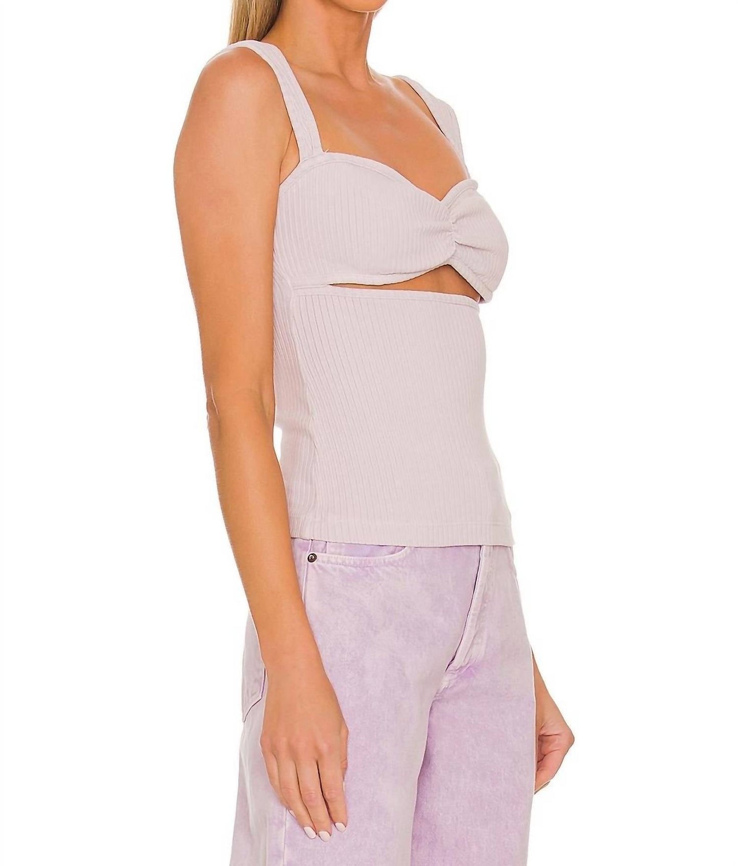 Agolde - BLUSA REGATA COM RECORTE E CANELADO ISLA