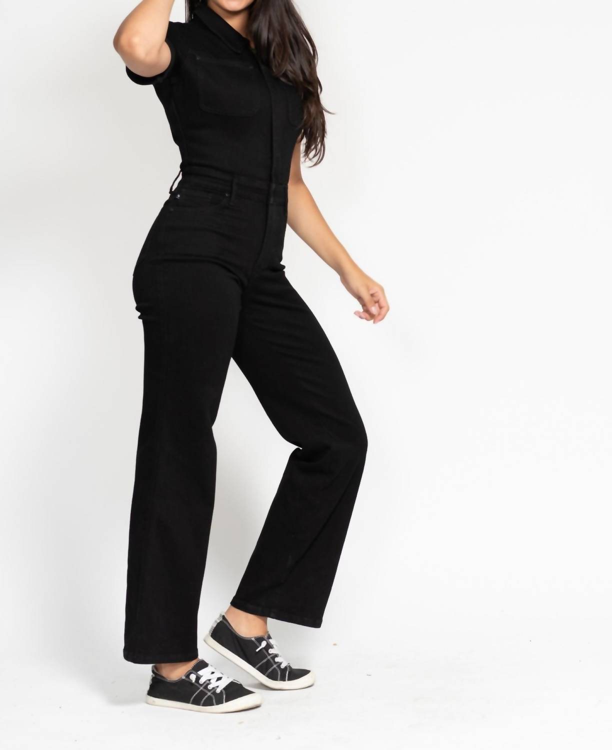 Judy Blue - High Waist Tummy Control Jumpsuit Straight Leg Jeans