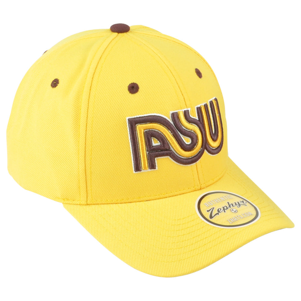 NCAA Zephyr Arizona State Sun Devils ASU Yellow Curved Bill Adjustable Hat Cap