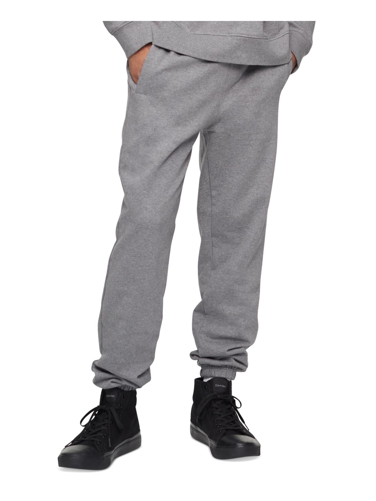 Calça de moletom Calvin Klein Masculina Standard Logo Terry Cinza Tamanho XX-G