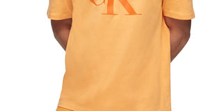 Camiseta Calvin Klein Masculina com Estampa de Logotipo Pride Laranja Tamanho XS
