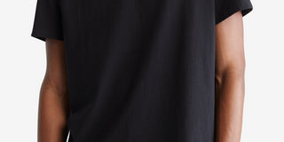 Camiseta Calvin Klein Masculina Lisa de Algodão com Gola V Preta Tamanho Médio