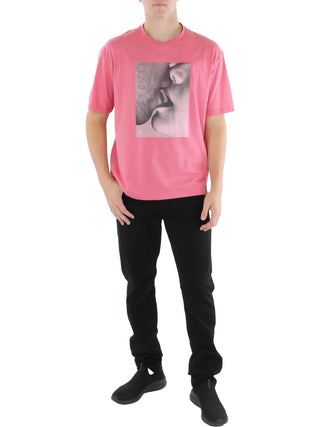 Camiseta Calvin Klein Masculina Gola Redonda Estampada Rosa Tamanho P