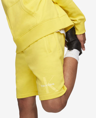 Calvin Klein Shorts Masculino com Logo Amarelo Tamanho Grande