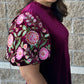 Thml - Embroidered Velvet Puff Sleeve Top