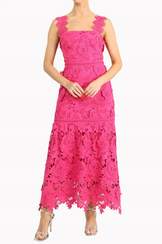 Adelyn Rae - Karia Drop Waist 3D Lace Midi Dress