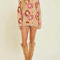 Baevely By Wellmade - Jacquard Floral Print Sweater