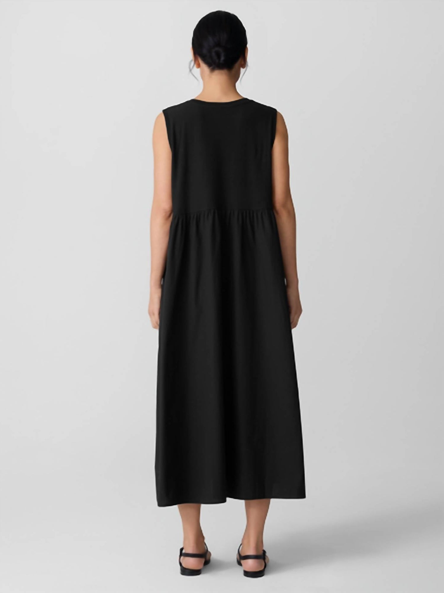 Eileen Fisher - Organic Cottton Poplin Round Neck Dress