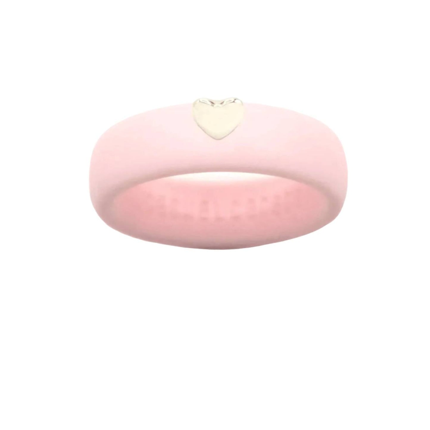 Casual Carats - Silicone Band Ring With 14kt Gold Heart