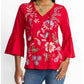Johnny Was - RUFFLE SLEEVE T‑SHIRT FREYDE