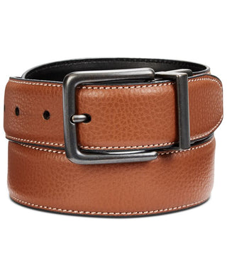 Cinto reversível casual Perry Ellis masculino 35 mm marrom tamanho 40