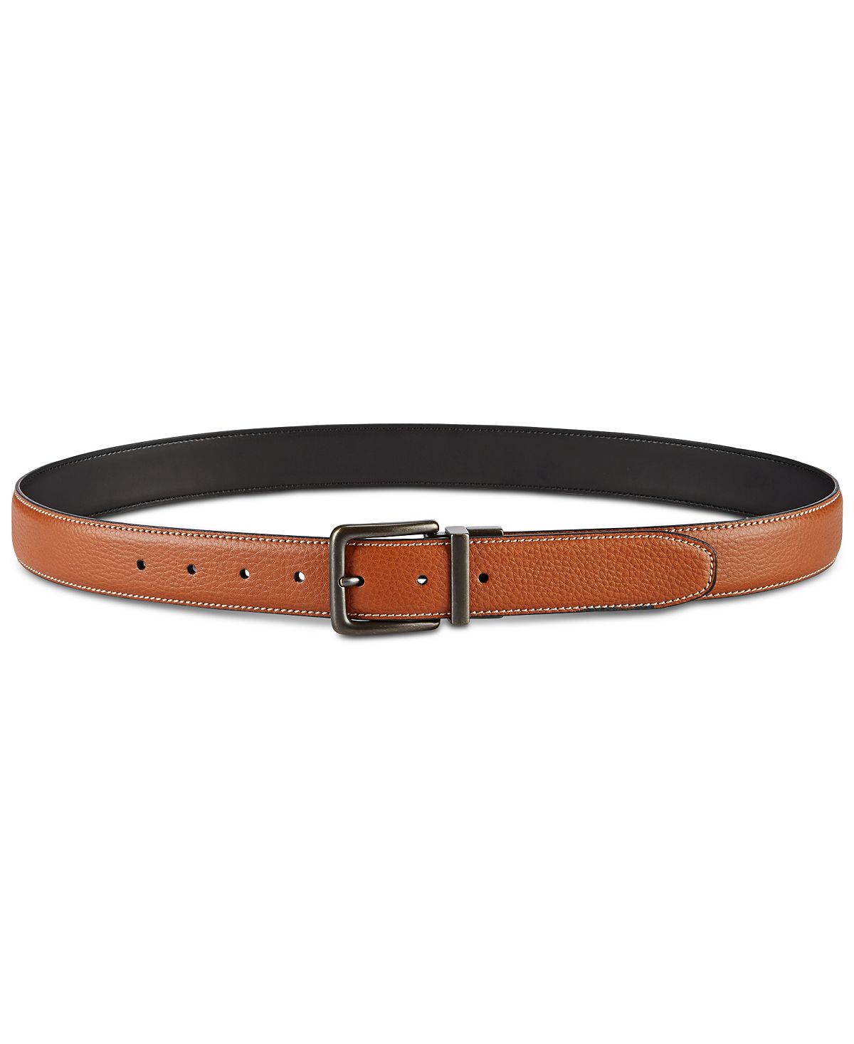 Cinto reversível casual Perry Ellis masculino 35 mm marrom tamanho 40